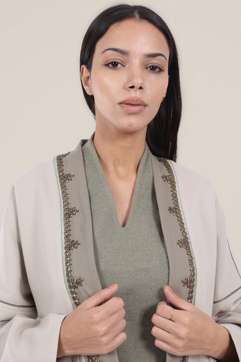 Embroidered Wool long Coat